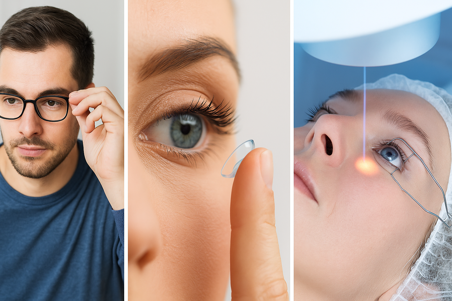 Miyop, Hipermetrop, Astigmat’ta Gözlük, Kontakt Lens ve Lazer Tedavileri